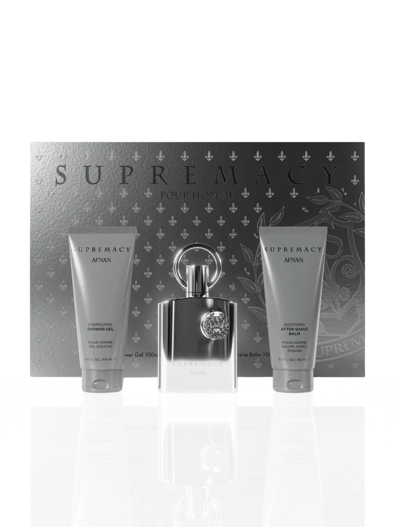 Afnan Supremacy Silver Gift Set (EDP 100ml + After Shave + Shower Gel)
