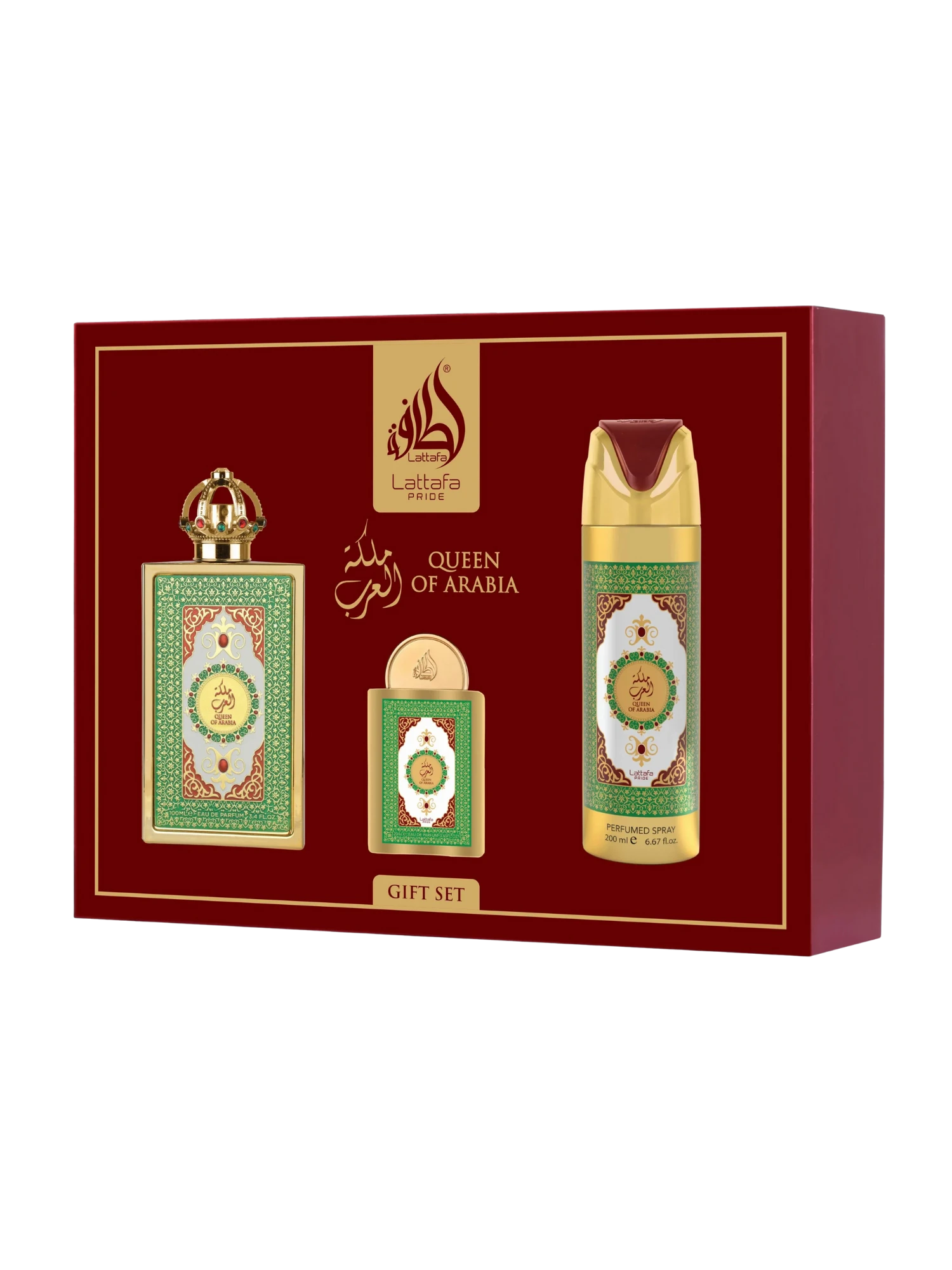Lattafa Pride Queen of Arabia Gift Set (100ml EDP + 20ml EDP + 200ml Deo)